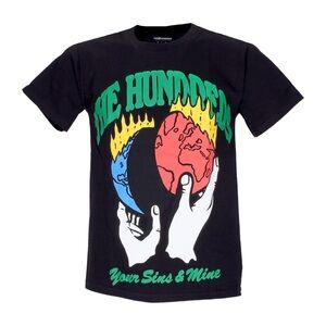The Hundreds Black Tee with Colorful Earth Graphic